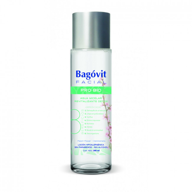 Bagovit facial pro bio loción de limpieza facial micelar x 200 ml.