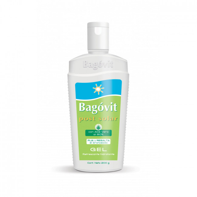 Bagovit Post Solar gel hidratante con aloe vera al 80 %, profunda hidratación, efecto balsámico y...