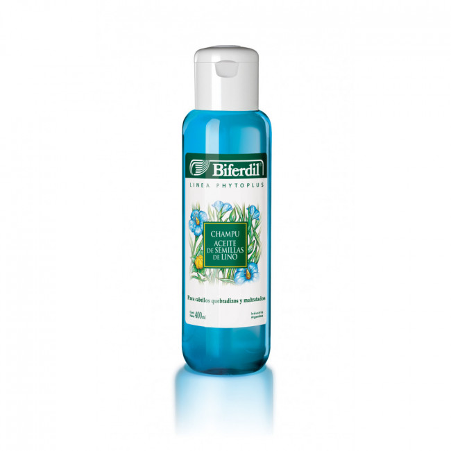 Biferdil shampoo de semillas de lino ideal para cabellos quebradizos y maltratados x 400 ml.