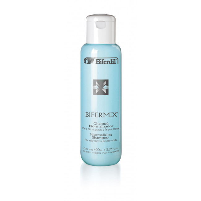 Biferdil shampoo bifermix normalizador para raíces grasas y puntas secas x 400 ml.