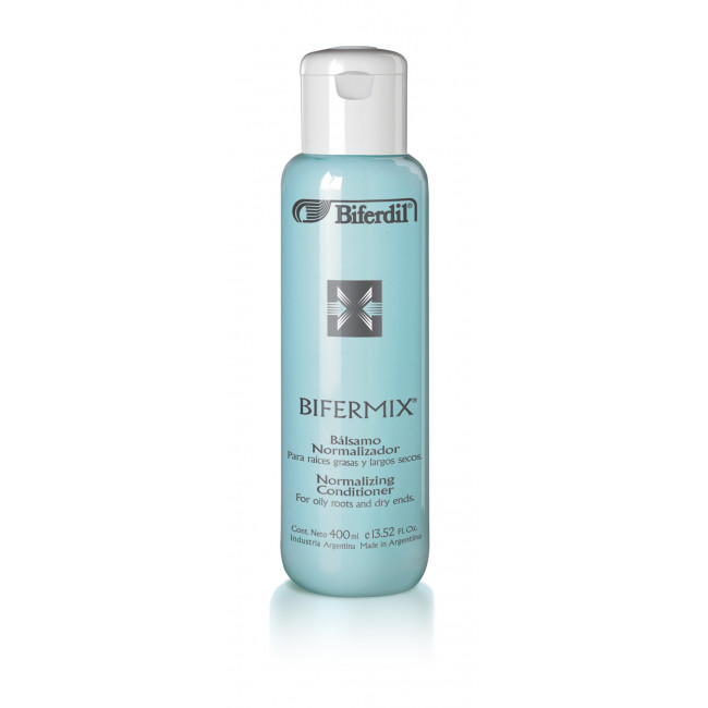 Biferdil bálsamo acondicionador bifermix normalizador para raíces grasas y puntas secas x 400 ml.