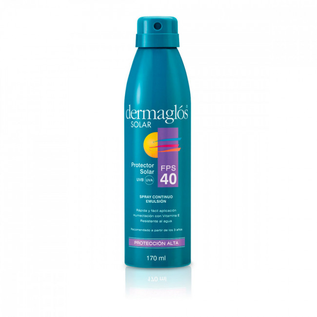 Dermaglos solar protector factor 40, alta protección, práctico envase en spray continuo spray x...