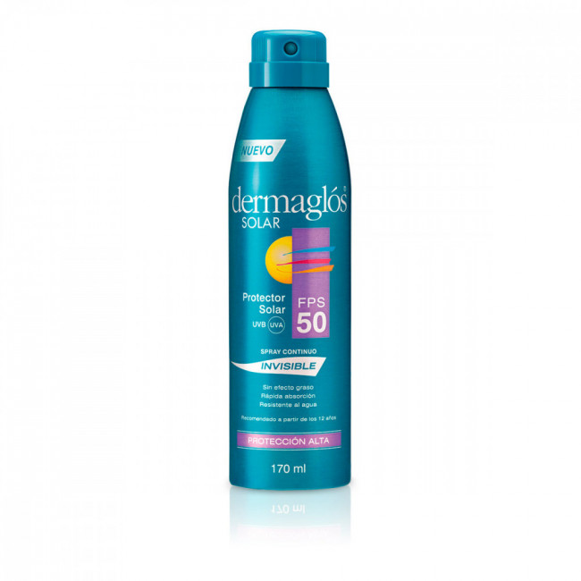 Dermaglos solar protector solar 50 textura ultraliviana y transparente, sin efecto graso, spray...