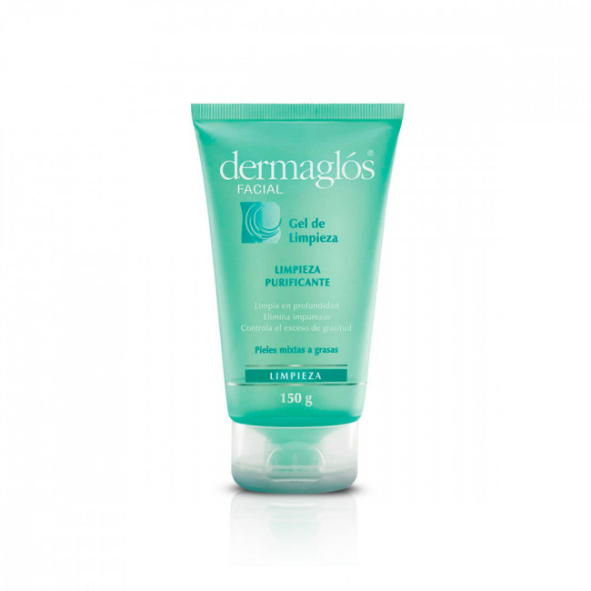Dermaglos gel de limpieza facial, limpieza purificante para pieles mixtas a grasas x 150 ml.