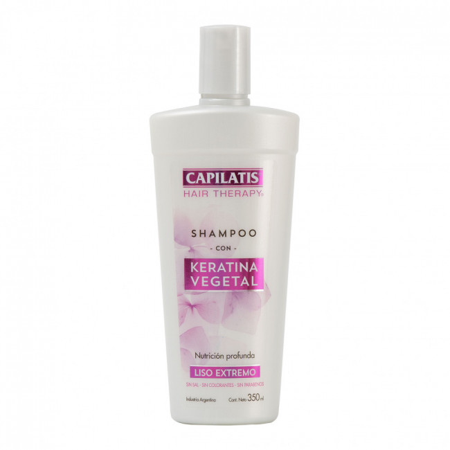 Capilatis keratina shampoo, nutrición profunda, liso extremo x 350 ml.