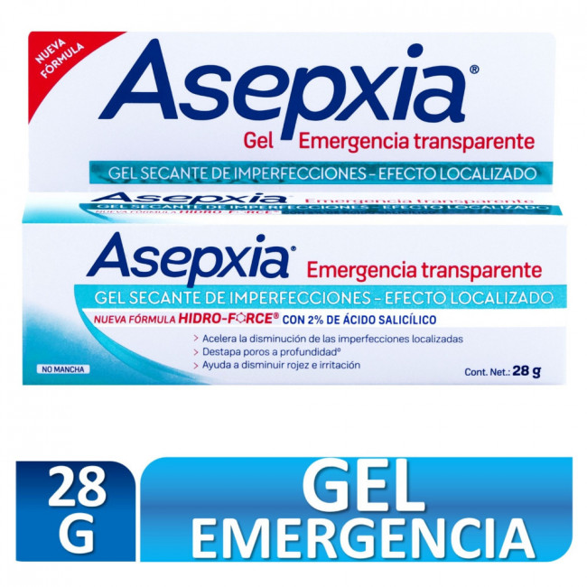Asepxia gel transparente de emergencia x 28 grs