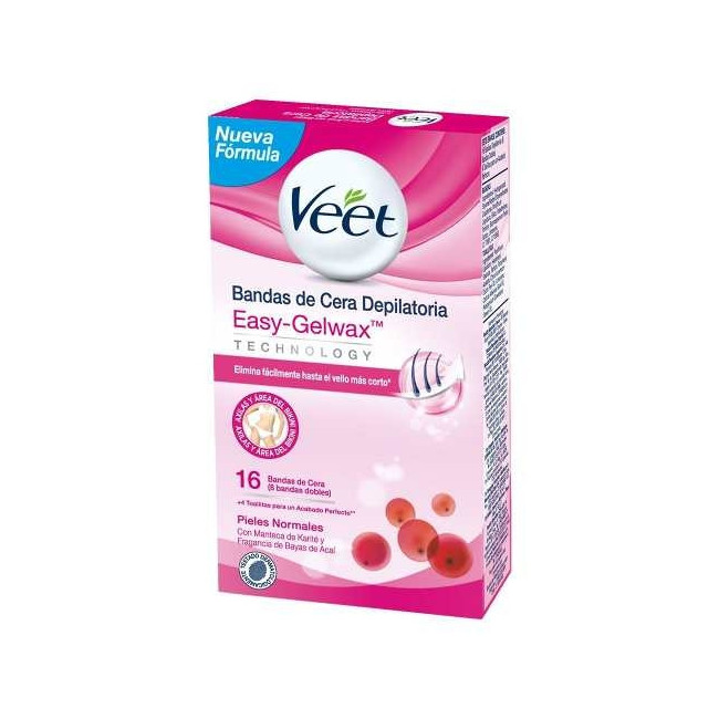Veet banda depilatoria axilas-bikini x 16 unidades.