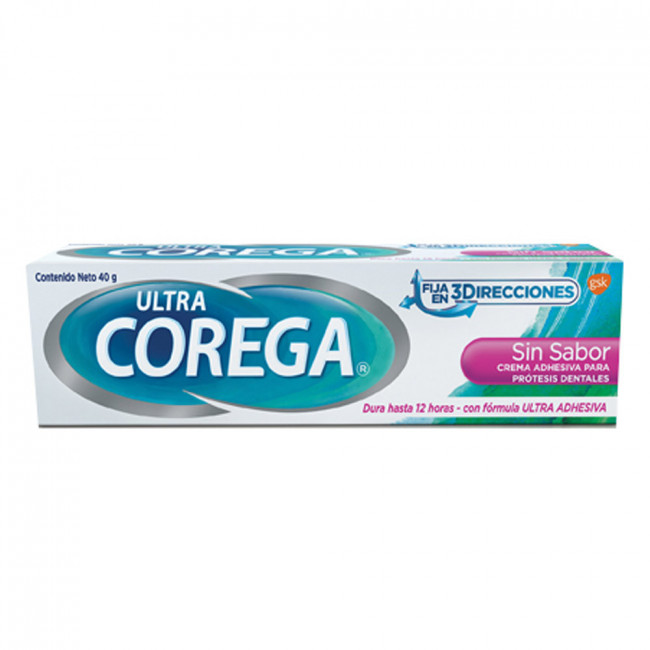 Ultra corega crema adhesiva dental sin sabor x 40 grs.