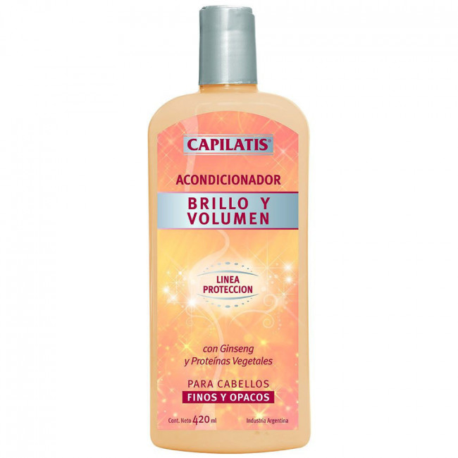 Capilatis protección acondicionador brillo y volumen x 420 ml.
