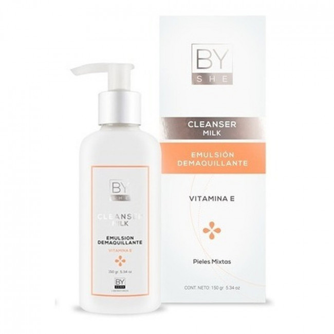 By she - by derm cleanser milk emulsión desmaquillante con vitamina E, ideal para pieles mixtas...