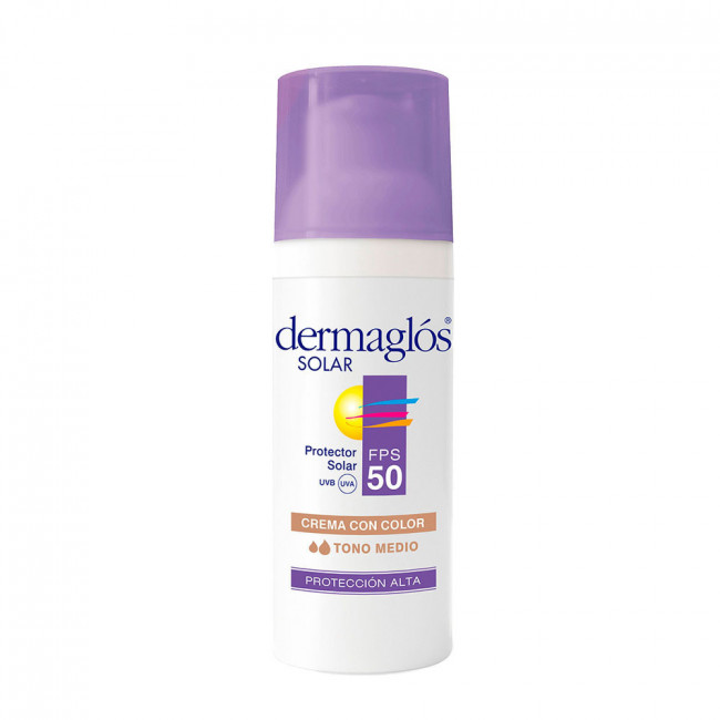 Dermaglos solar fps 50 con color medio x 50 gr.