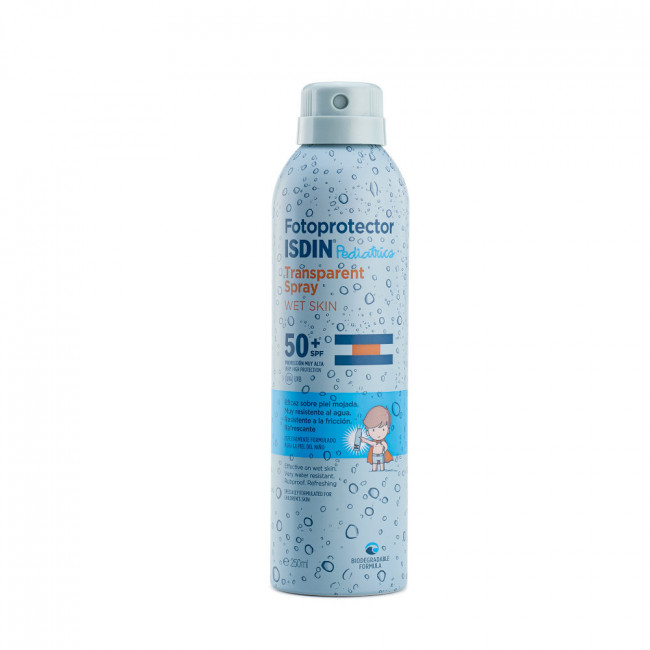 Isdin fotoprotector factor 50 corporal, spray transparente, de secado inmediato, para niños a...