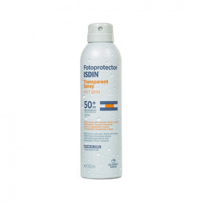 Isdin fotoprotector factor 50 wet, el único spray transparente que puede aplicarse incluso en...