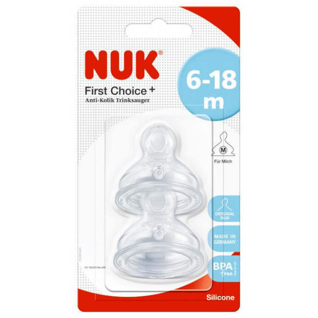 Nuk first choise tetina silicona plus talle 2 flujo m x2 unidades.