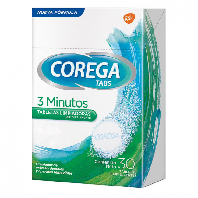 Corega tabs tabletas limpiadoras x 30 unidades.