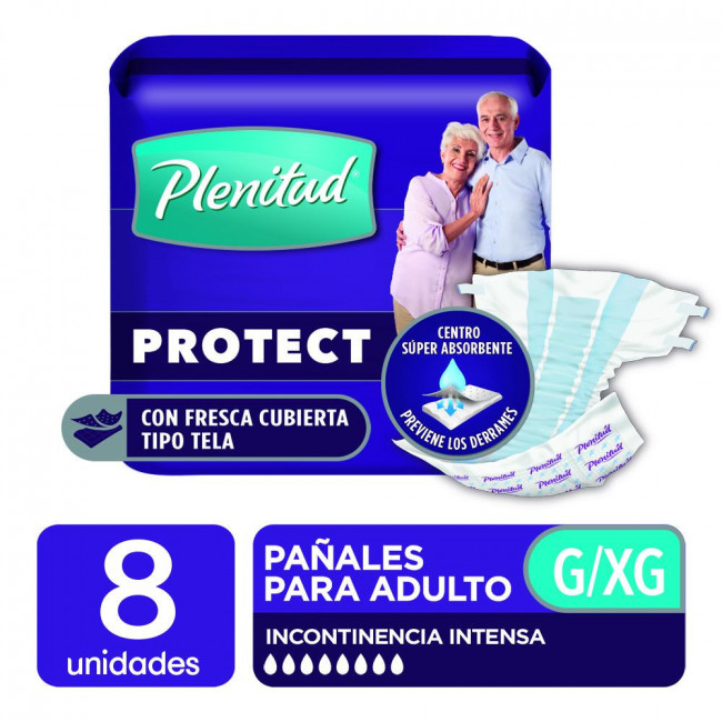 Plenitud pañales adultos protec g x 8 unidades.