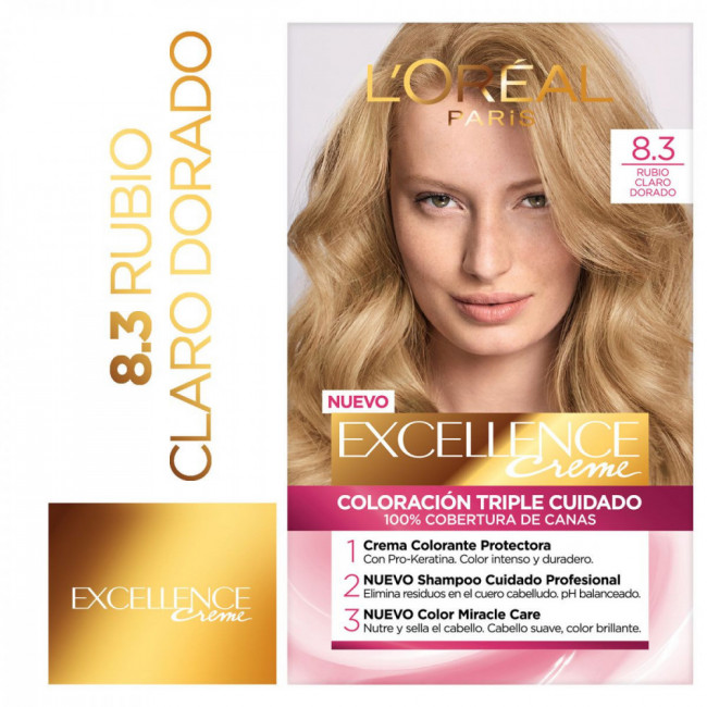 Excellence colágeno coloración para el cabello n 8.3
