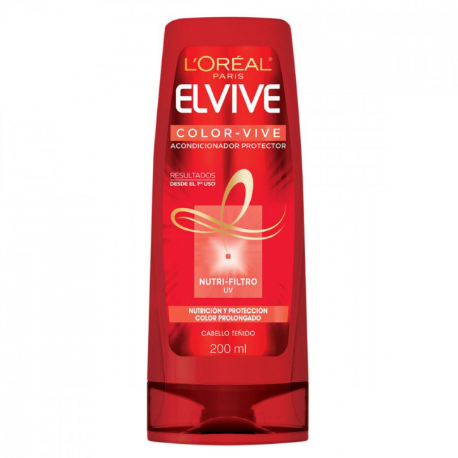 Elvive acondicionador colorvive, protege el color hasta por 10 semanas x 200 ml.