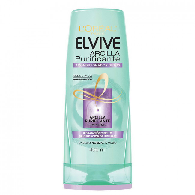 Elvive acondicionador arcilla purificante, hidrata, suaviza y da brillo para cabellos normal x...