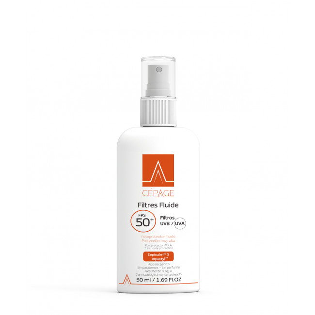 Cepage filtres fluid protector solar factor 50, textura ultraligera y de rápida absorción x 50 ml.