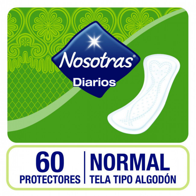 Nosotras protectores diarios con extracto de caléndula x 60 unidades.