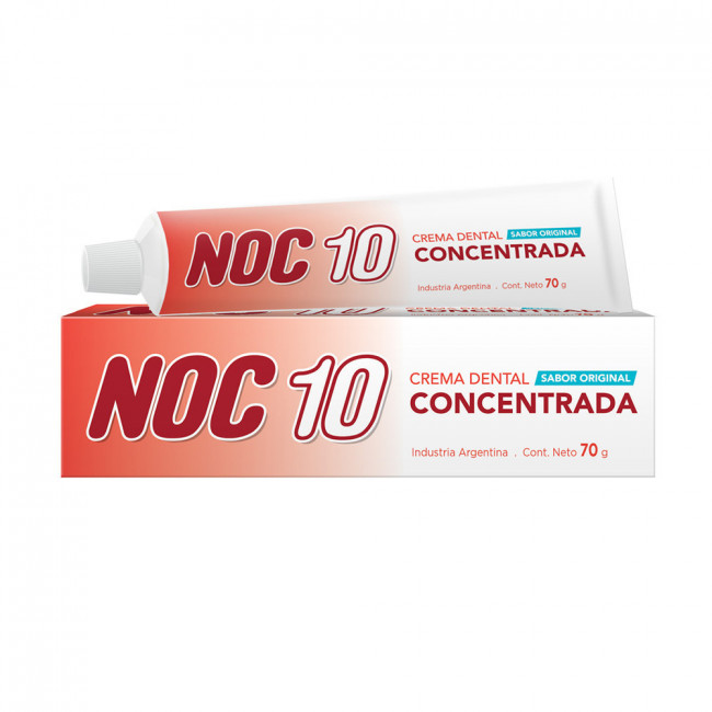 Noc 10 pasta dental concentrada de gran rendimiento y agrdable sabor x 70 grs.