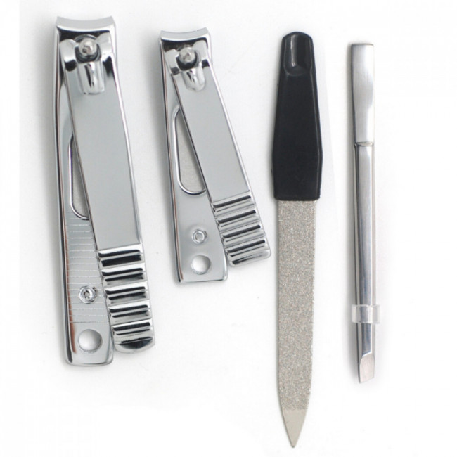 Basiccare set de alicates, lima y removedor de cuticulas para uñas.