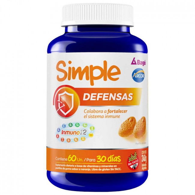 Simple defensas pastillas gomitas x 60