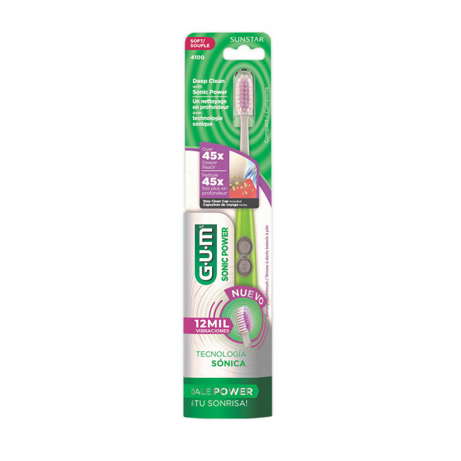 Gum cepillo dental sonic power, tecnología sónica modelo 4100.