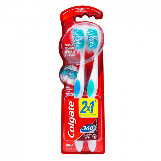 Colgate cepillo dental 360 luminous suave 2 x 1