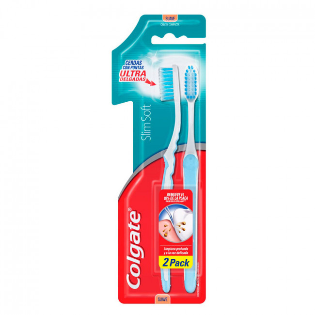 Colgate cepillo dental slimsoft suave 2 x 1