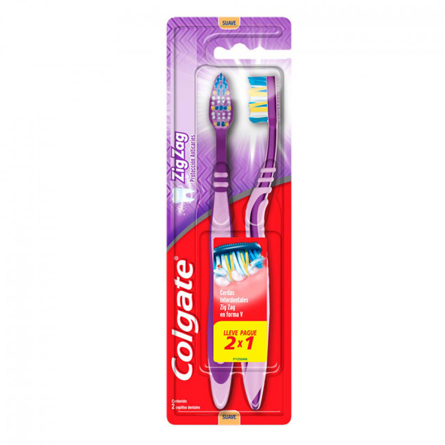 Colgate cepillo dental zigzag plus suave 2 x 1