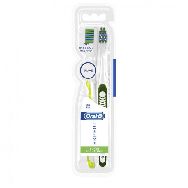 Oral b cepillo dental expert ultra fino suave x 2 unidades.