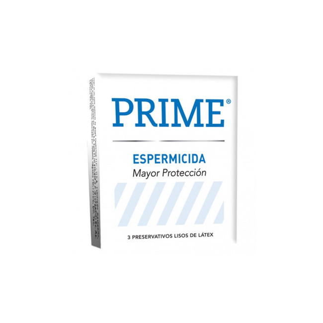 Prime preservativo espermicida x 3, con agente espermicida nonoxinol-9, disminuyendo aun más el...
