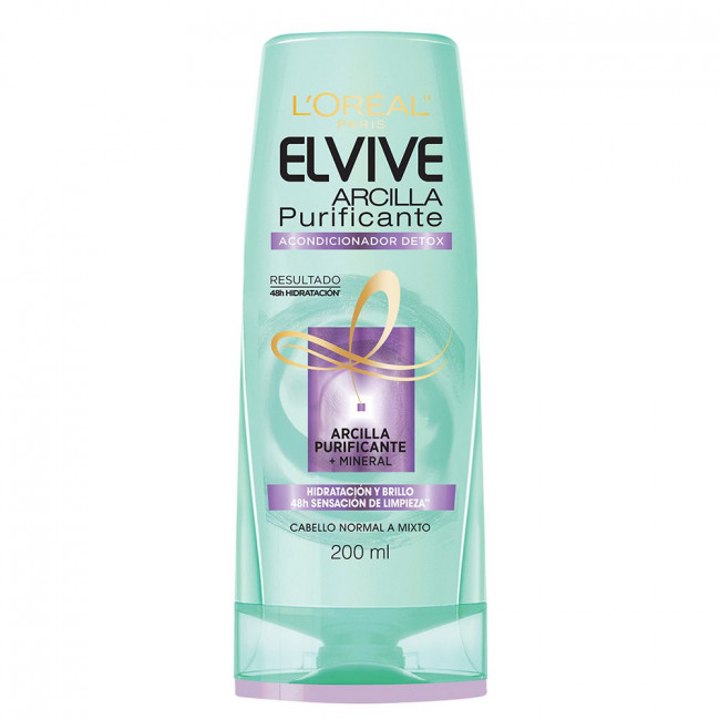 Elvive acondicionador arcilla purificante, hidrata, suaviza y da brillo para cabellos normal x...