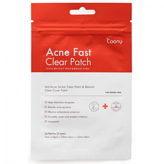 Coony acne fast clear patch, tratamiento para el acné x24, fórmula que ayuda a mejorar la...