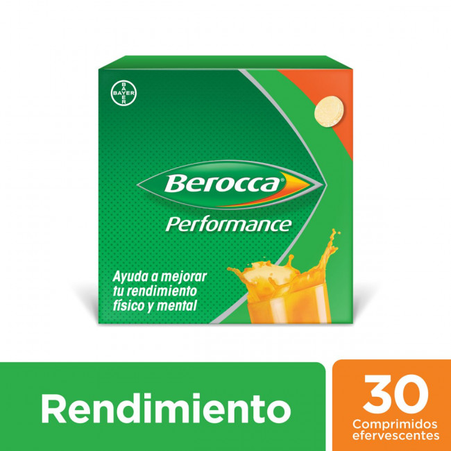 Berocca performance suplemento vitamínico x 30 comprimidos efervecentes.