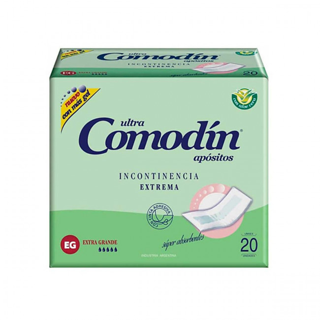Comodín apósitos para incontinencia extrema x 20 unidades.