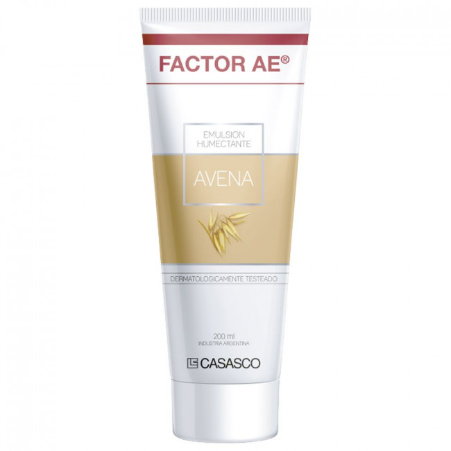 Factor ae emulsión humectante con avena para la piel seca, sensible y reactiva x 200 ml.
