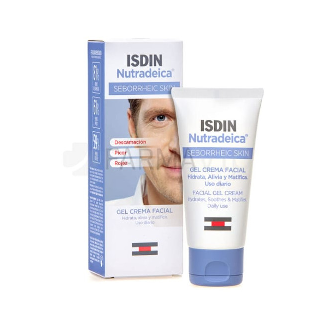 Isdin nutradeica gel crema facial hidrata, alivia y matifica de uso diario x 50 gr. ayuda a la...