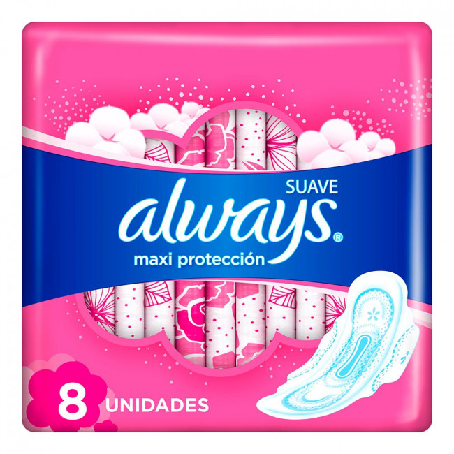 Always maxima proteccion suave con alas x 8