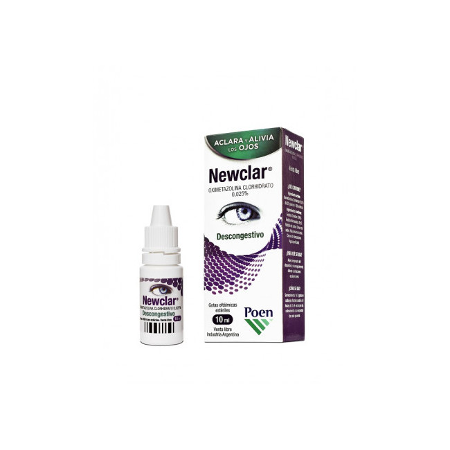 Newclar gotas para los ojos, descongestivas, aclara y alivia los ojos x 10 ml.