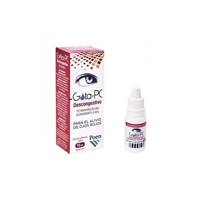 Gota- pc gotas para los ojos descongestivas, para el alivio de los ojos rojos x 10 ml.