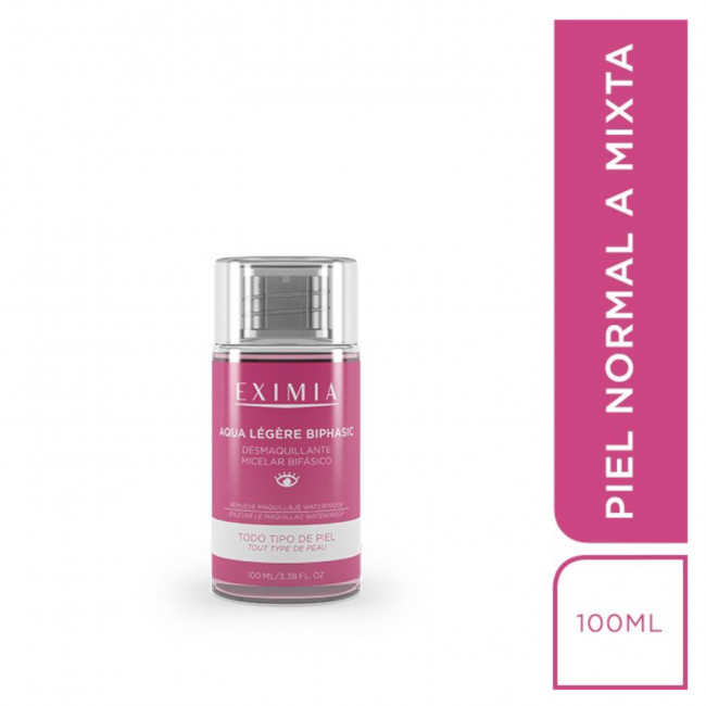 Eximia aqua legere demaquillante limpiador de ojos bifasico x100 ml.
