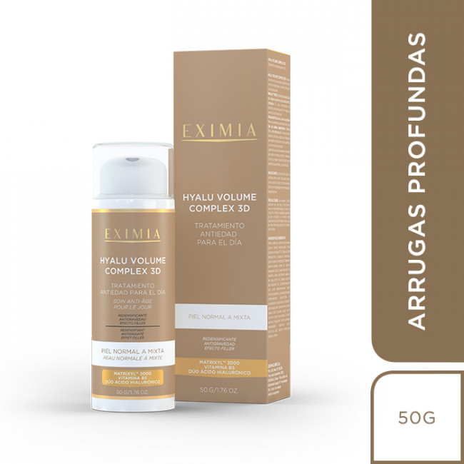 Eximia hyaluvol complex 3d redensificadora piel normal a mixta arrugas profundas x 50 ml.