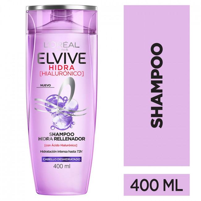 Elvive shampoo hidra rellenador con ácido hialurónico, hidratación intensa, ideal para cabellos...