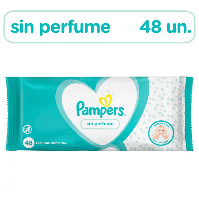 Pampers toallitas húmedas sin perfume 48 unidades.