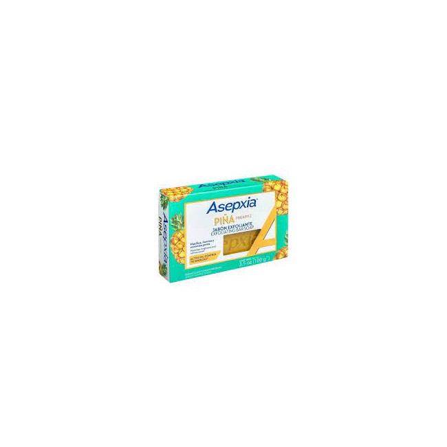 Asepxia jabon limpieza exfoliante facial piña x100 gramos.